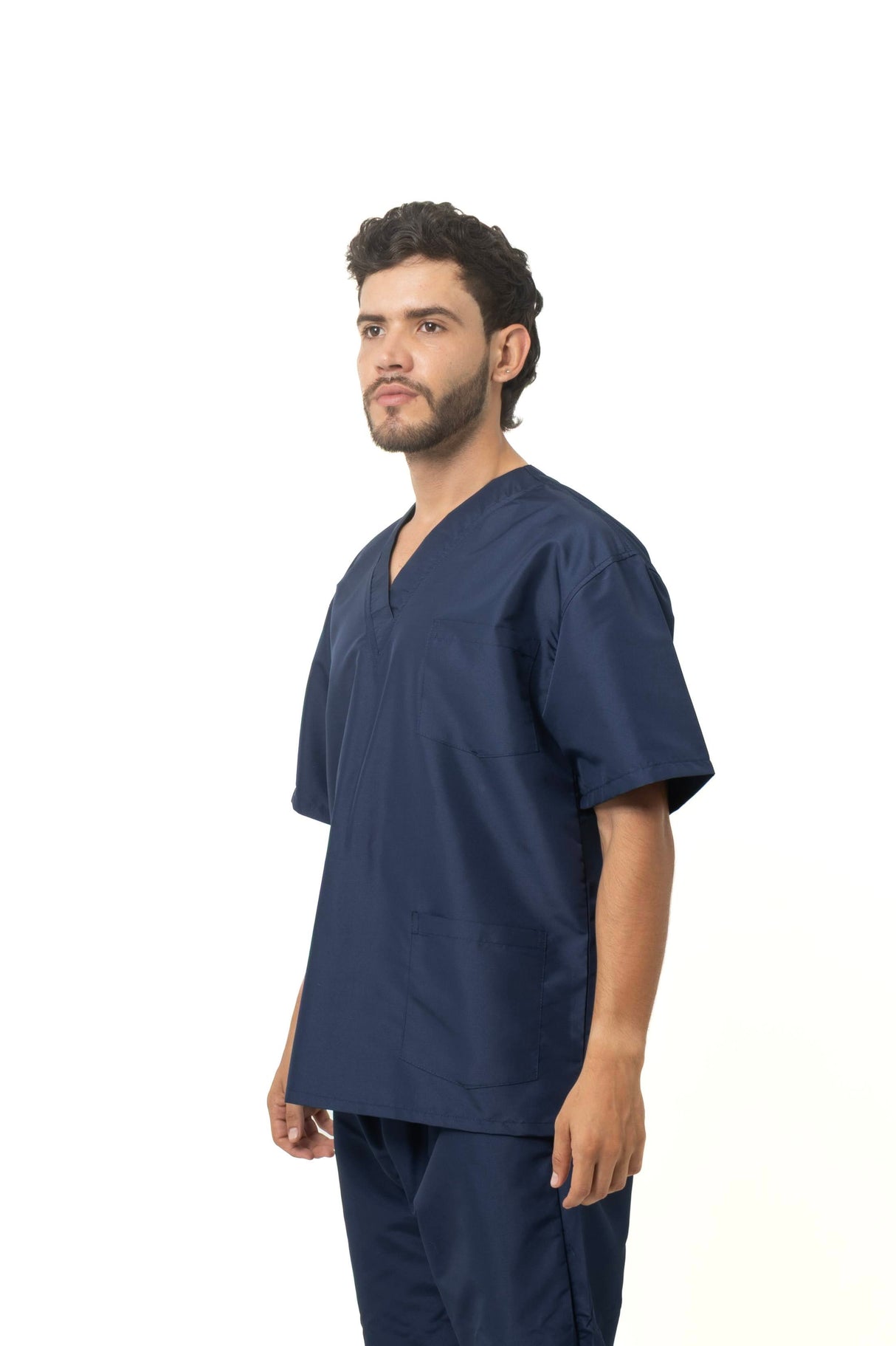 Conjunto Rigido para Hombre – Camisa Manga Corta Cuello en V + Pantalón Encauchado