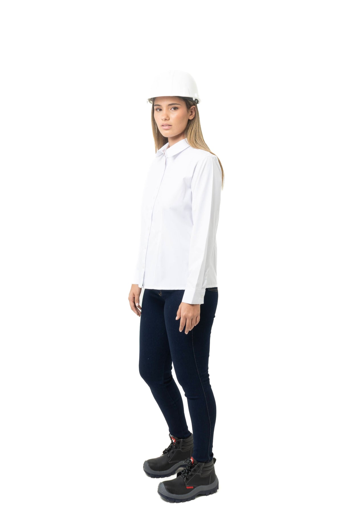 Blusa Manga Larga para Mujer – Cuello Camisero, Pinzas y Tela Oxford