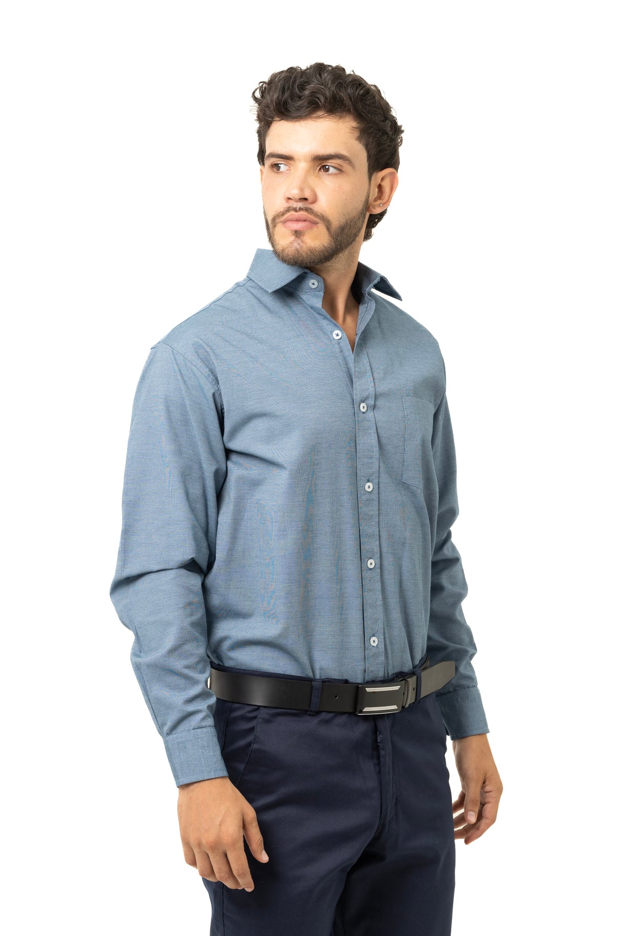 Camisa Clásica Hombre Manga Larga con Bolsillo