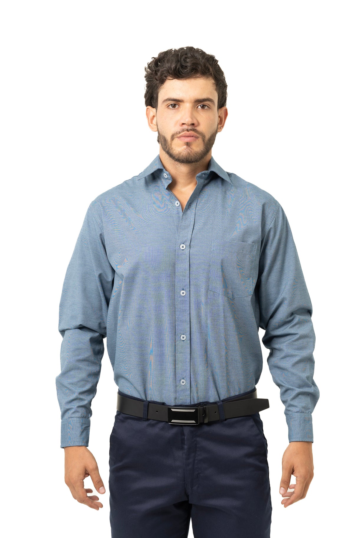 Camisa Clásica Hombre Manga Larga con Bolsillo