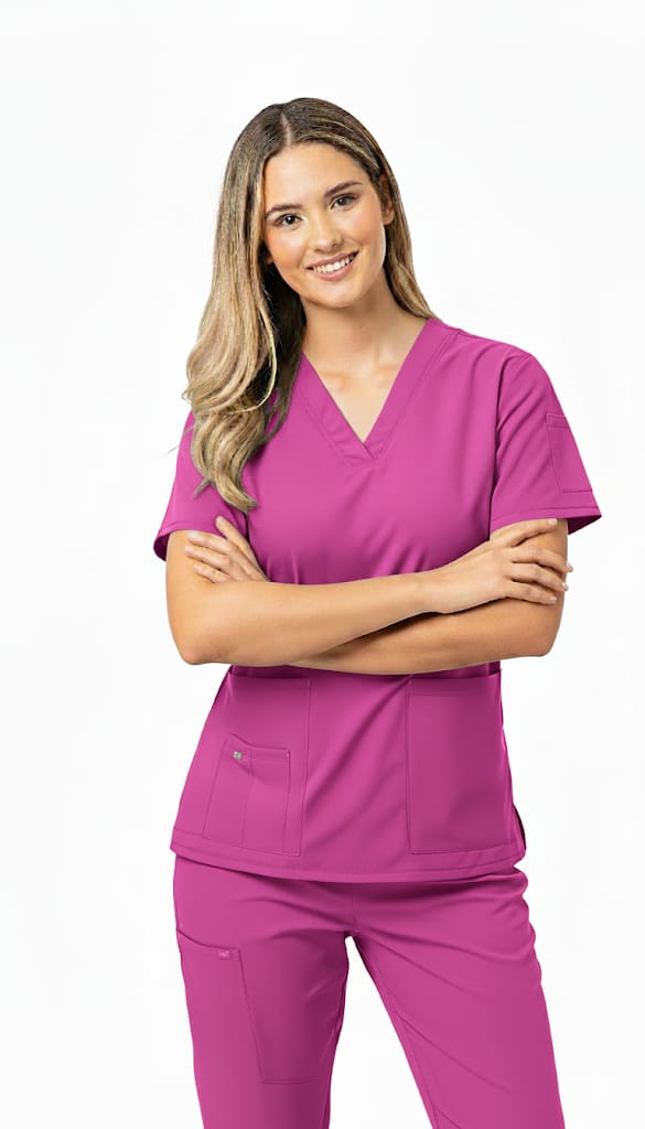 Conjunto Antifluido para Mujer – Cuello en Cajón, Bolsillos y Porta Lapiceros