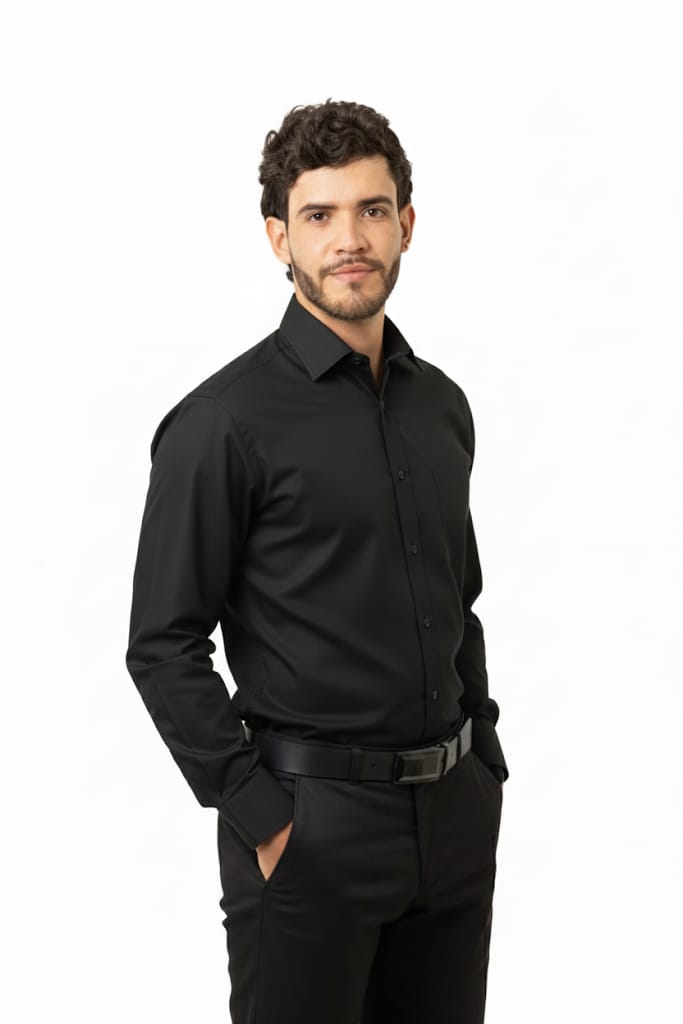 Camisa Clásica Hombre Manga Larga – Bolsillo Frontal | Tela Oxford y Superturín