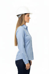 Blusa Manga Larga para Mujer – Cuello Camisero, Pinzas y Tela Oxford