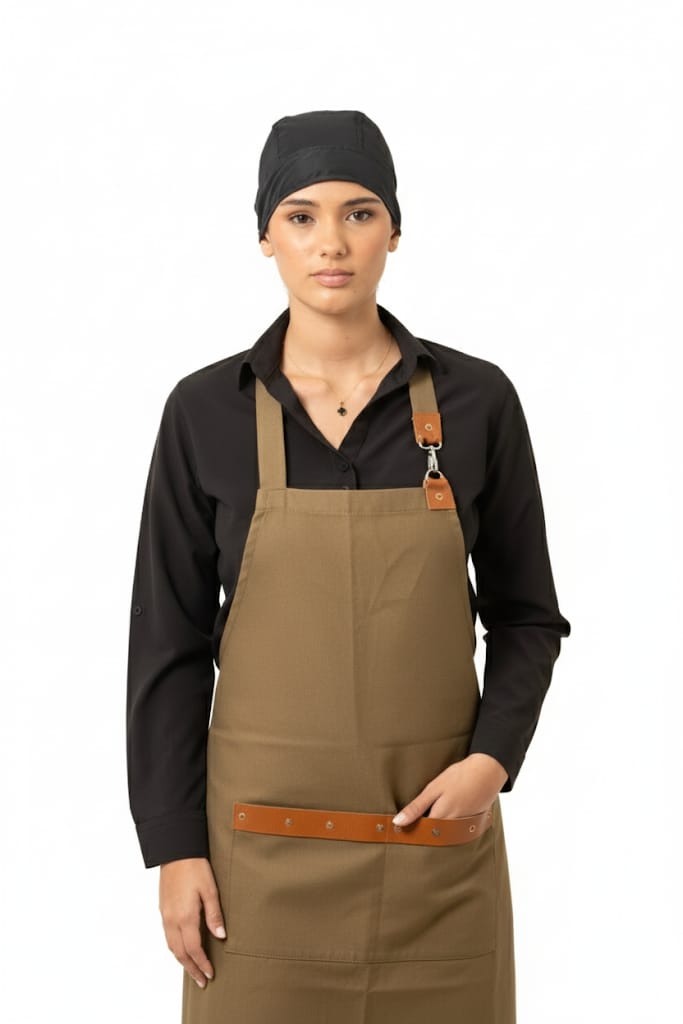 Delantal Unisex con Hebilla Metálica y Bolsillos – Resistente y Versátil