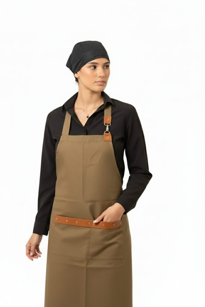 Delantal Unisex con Hebilla Metálica y Bolsillos – Resistente y Versátil