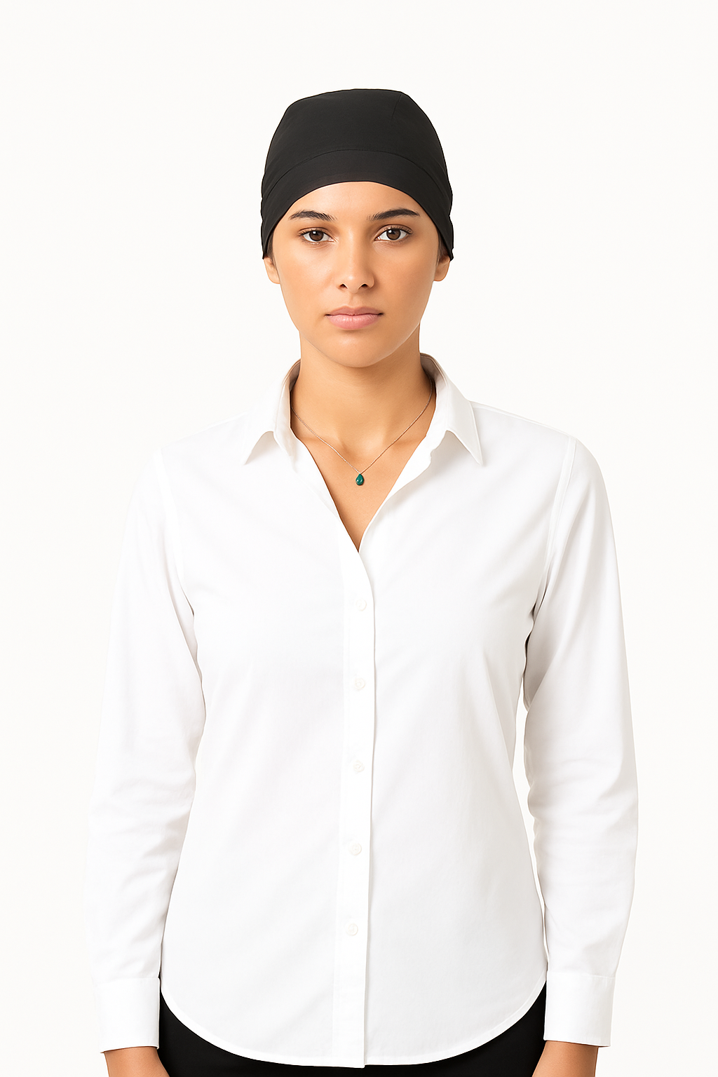Blusa Corporativa para Mujer – Manga Larga, Escote Abierto, Tela SKIDA