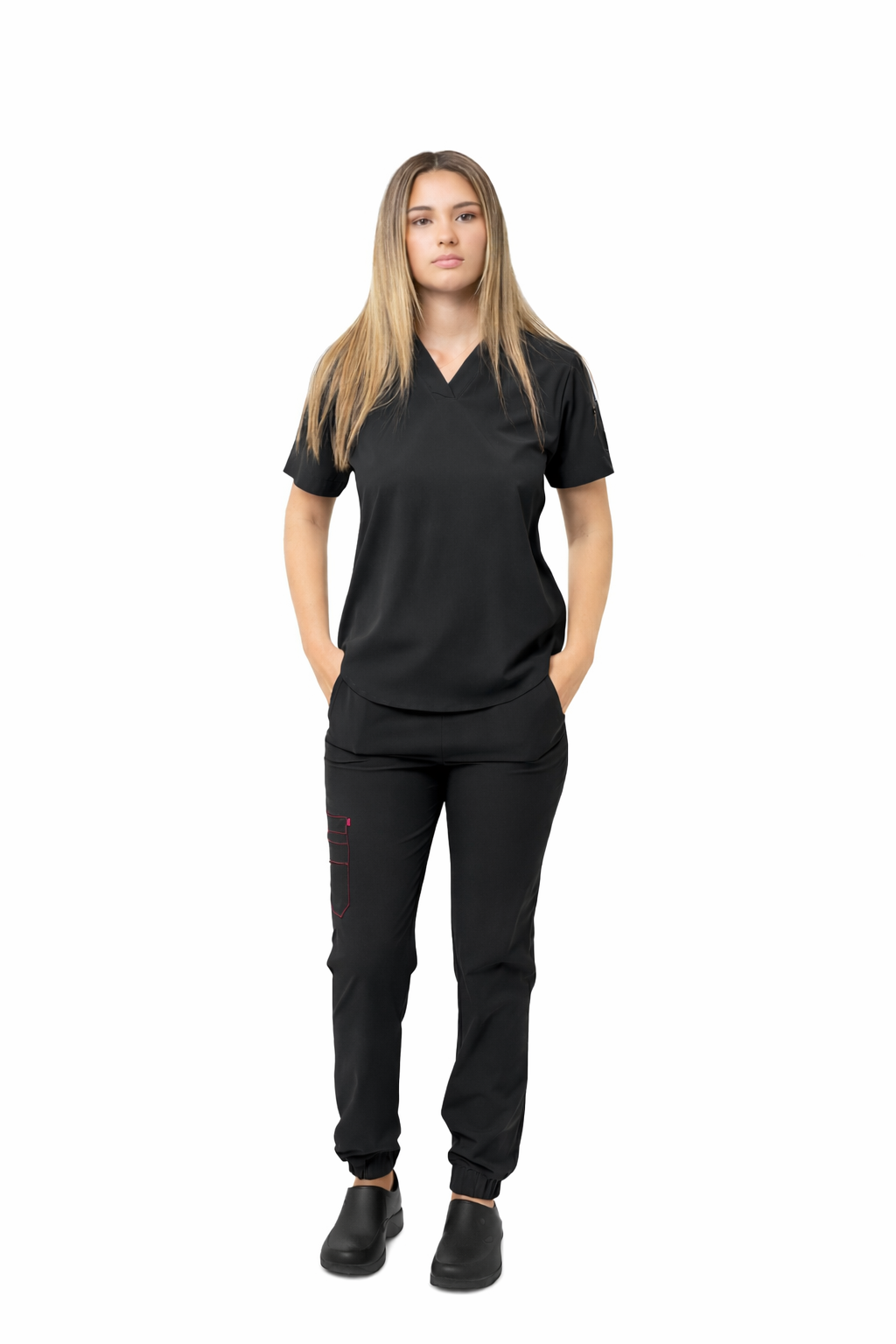 Conjunto Antifluido para Mujer – Blusa Escote en Cajón y Pantalón Jogger con Bolsillos