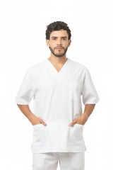 Conjunto  Rigido para Hombre – Camisa Manga Corta Cuello en V + Pantalón Encauchado